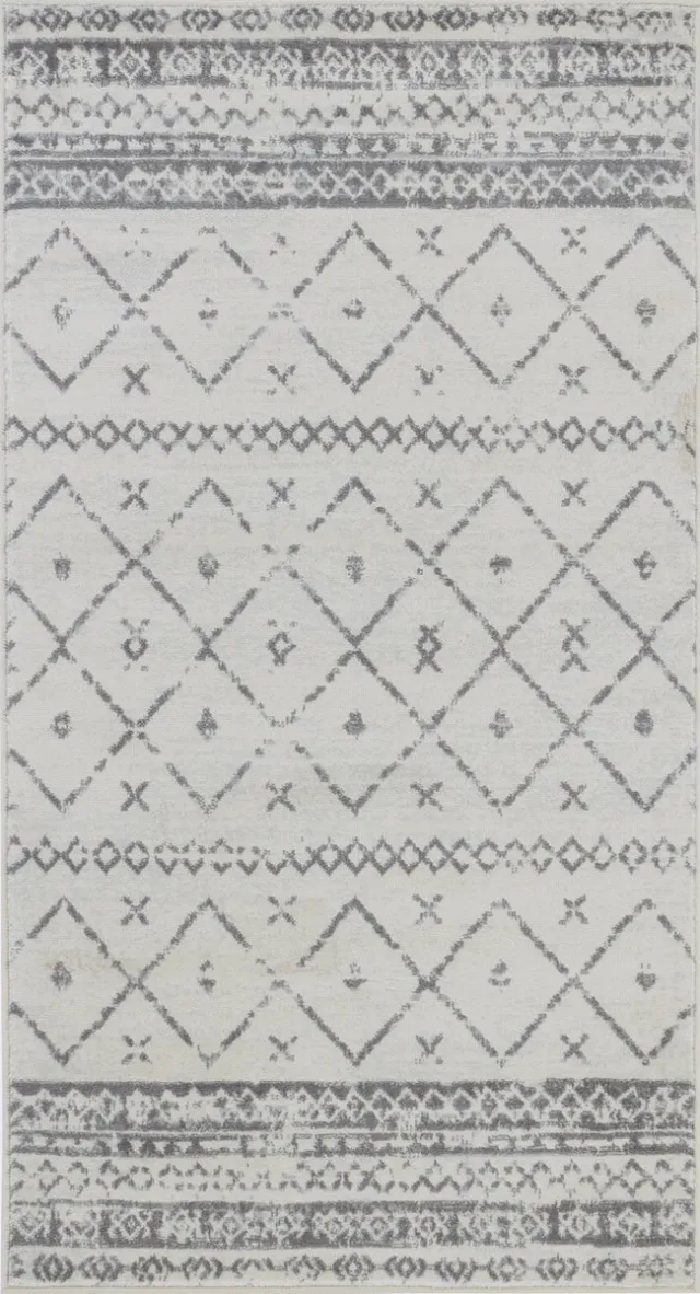 Surya Mya vloerkleed berber etnisch grijs wit