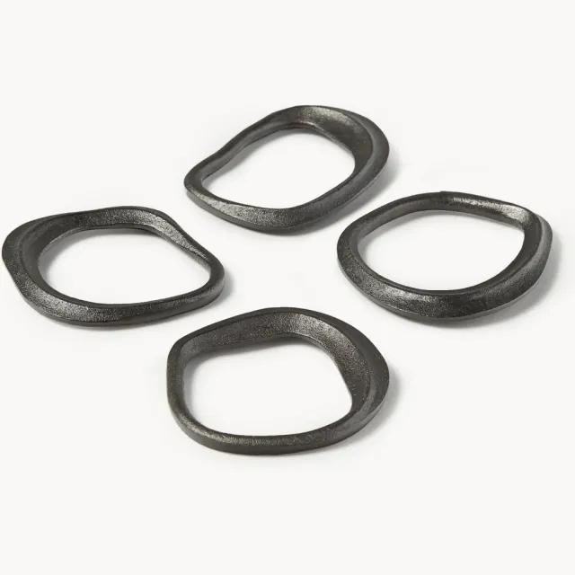 Ferm Living Servetringen Flow, 4-delig Antraciet