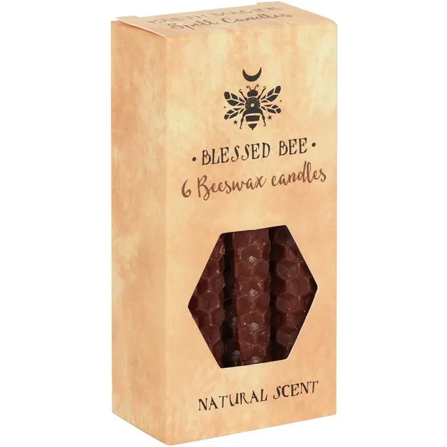 Something Different Kaars Pack of 6 Brown Beeswax Spell Candles Bruin
