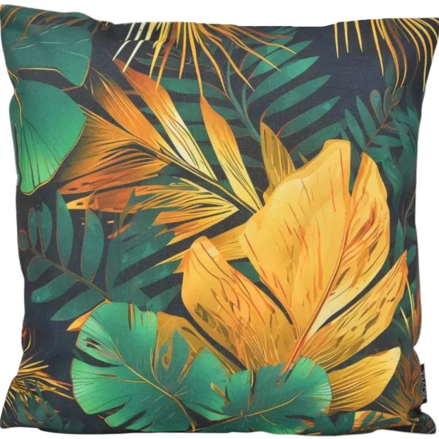 NOVÉE Palm Jungle #2 Kussenhoes | Outdoor / Buiten Collectie | 45 x 45 cm | Katoen/Polyester geel-groen