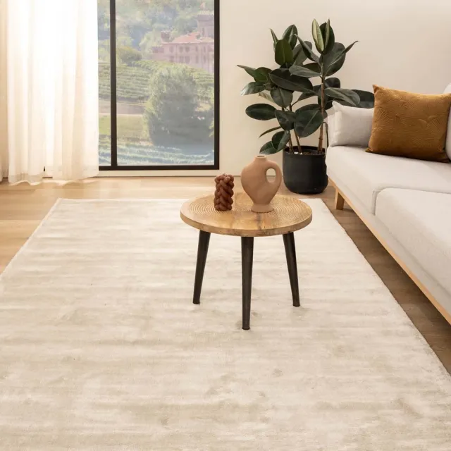 Paon Brillant Viscose vloerkleed - Pearl ivoor 80x150