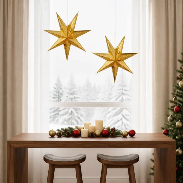 vidaXL Kerstverlichting RAAHE 2 st 10 LED's Warmwit 60 x 6 x 60 cm goud