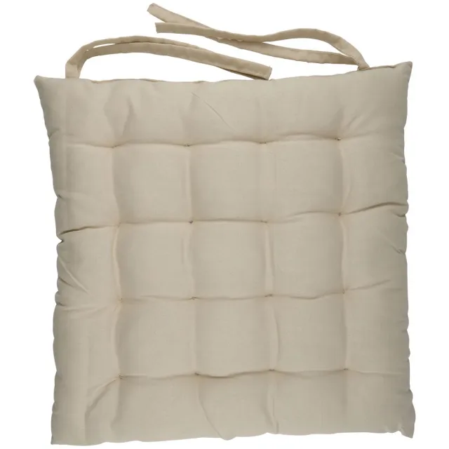 arti casa Tuin Stoelkussen Beige - Dik Kussen voor Optimaal Zitcomfort - Eenvoudig te Bevestigen met Bandjes - Afmeting 40x40x6cm - Stijlvol Design voor in de Tuin en op het Terras