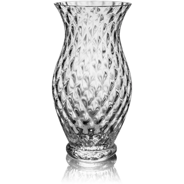 Skloglass Handgemaakt kristallen Zinnia vaas 25cm - Kristal transparant