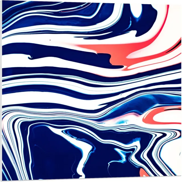 KuijsFotoprint Forex - Blauw/Witte Vlekken - 80x80cm Foto op Forex