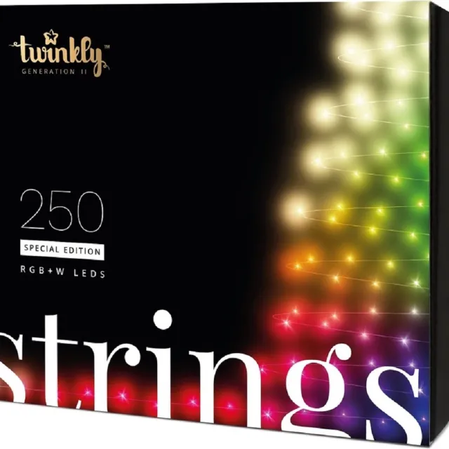 Twinkly Strings Special Edition 250 RGB+W LED Lights String 20 m 16 Million Colors + Warm White Generation II - transparant draad