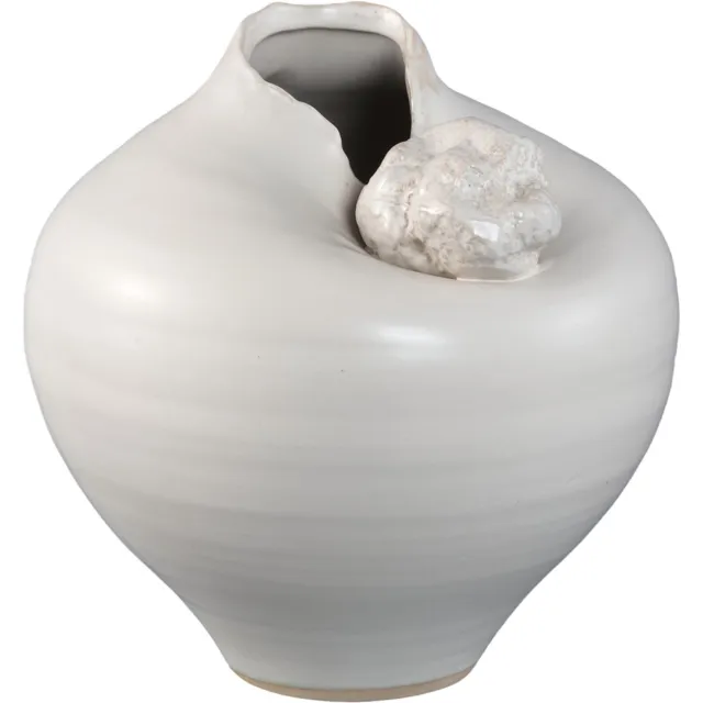 PTMD Marvie Brown Ceramic Vase With Stone