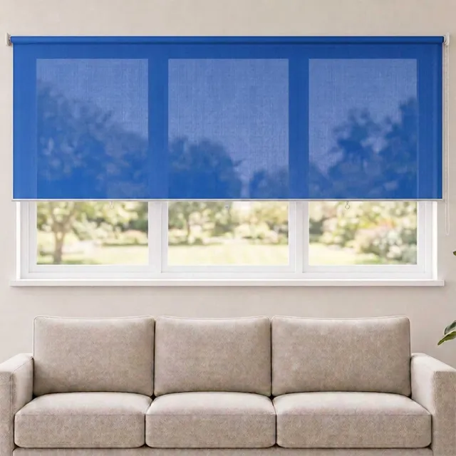 vidaXL Rolgordijn voor buiten 245(B)x140(H) cm HDPE blauw