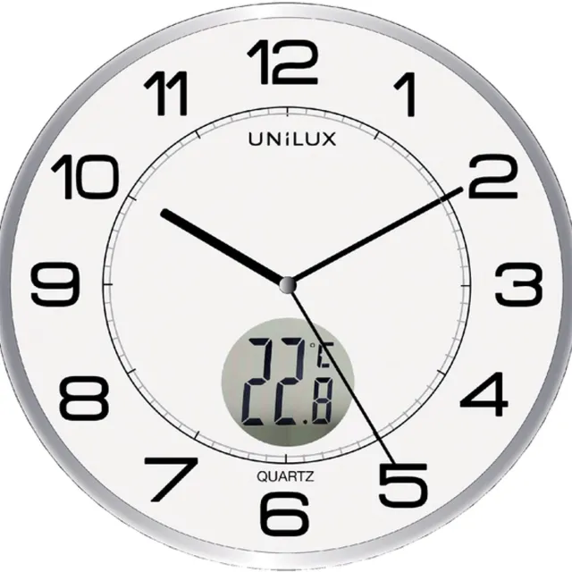 Unilux Wandklok unilux tempus Lichtgrijs/Wit