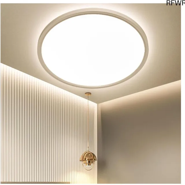 RFWR Ronde LED Plafondlamp - Binnenverlichting voor Woonkamer, Slaapkamer, Keuken en Badkamer - Eenvoudig te Installeren en Energiebesparend 3000 K