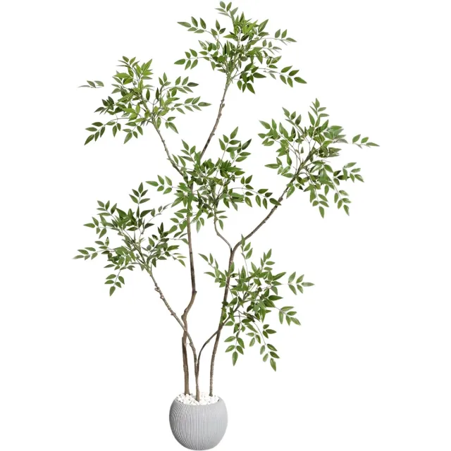 Happiq Kunstplant Nandina 150 cm - Faux Vloerplant in Pot - Groen