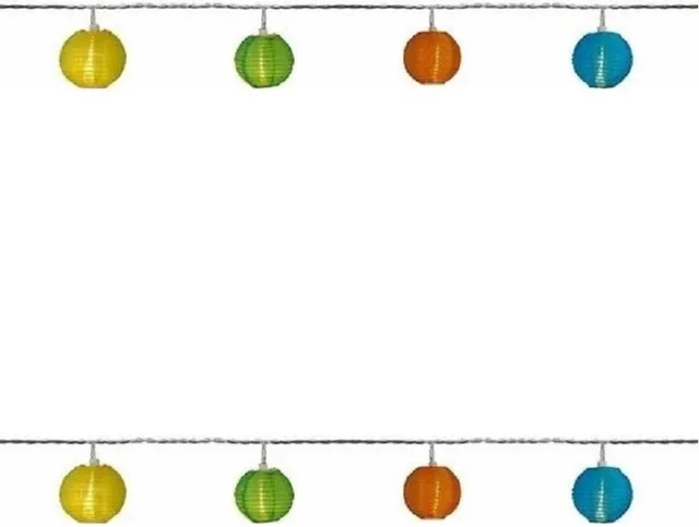 Anna's Collection Set van 2x stuks Buiten/Binnen feestverlichting solar lichtsnoer gekleurde lampionnen lantaarns 2,5 m per snoer - Verlichting op zonne-energie- LED lampjes