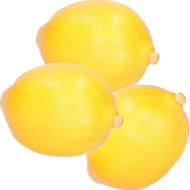 Esschert Design kunstfruit decofruit - 3x - citroen/citroenen - ongeveer 6 cm - geel