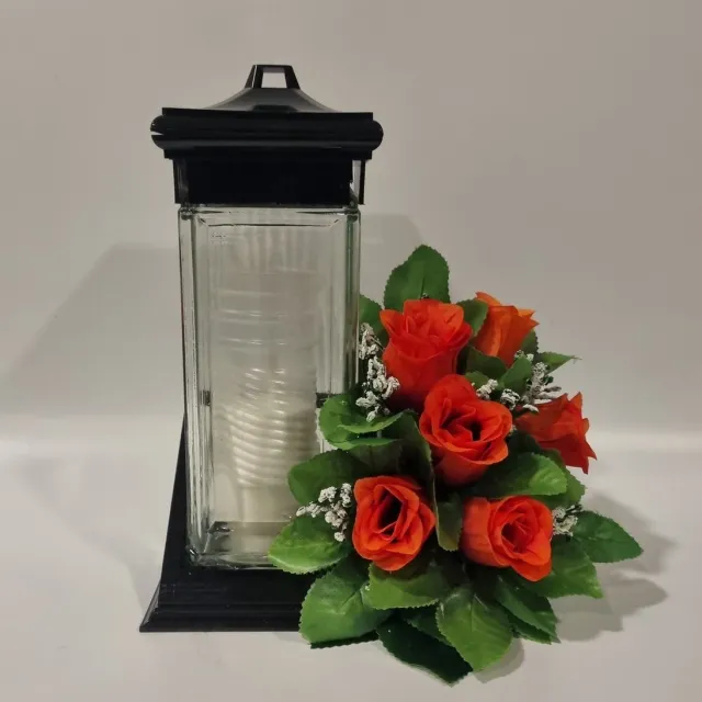 Herdenkingslichtjes Herdenkingslicht - ZC2 - Bloemstuk - W847/38 - Peach - Grafdecoratie - Zijdenbloemen - Kunstbloemen - Grafkaars - Graflicht