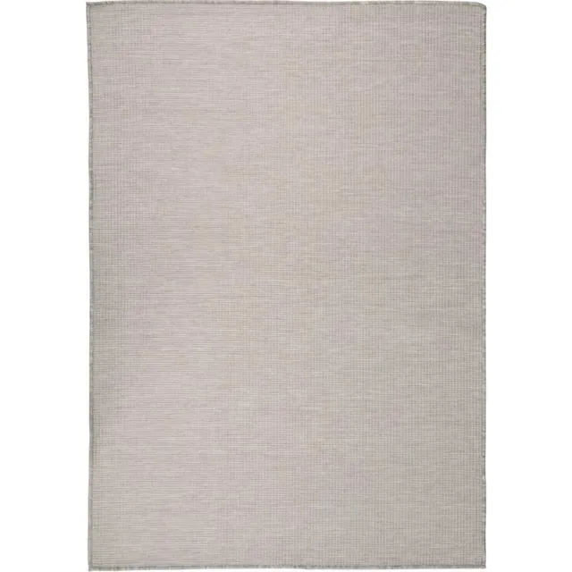 vidaXL Buitenkleed platgeweven 140x200 cm lichtgrijs