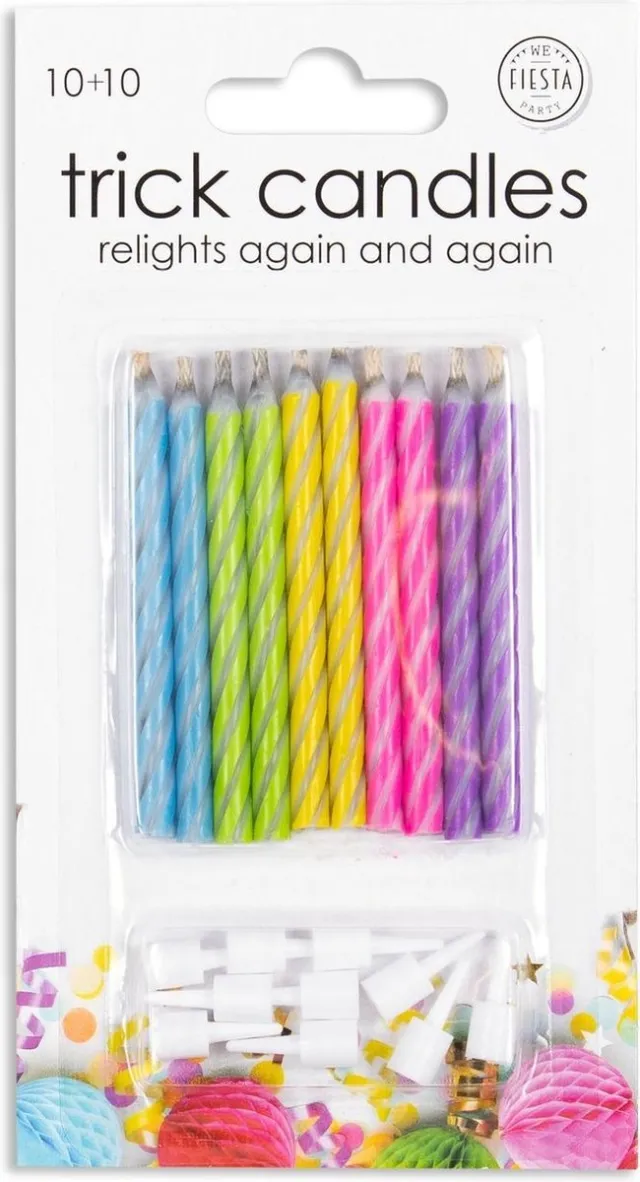 Wefiesta Gekleurde - trick - Kaarsjes die niet uitgaan - 10 stuks 6cm Multicolor