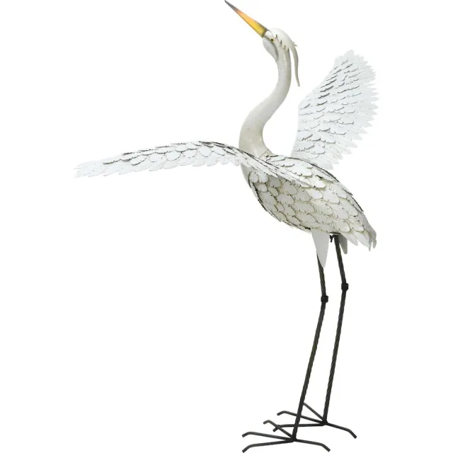 Pro Garden ProGarden - Metalen tuinbeeld van een kraanvogel, 123 cm Grijs