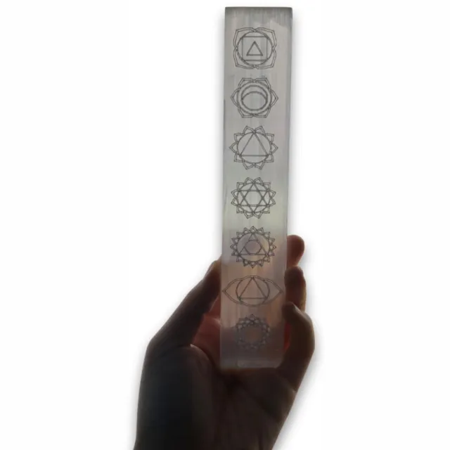 Ruben Robijn Seleniet oplaadsteen 20 cm chakra Wit