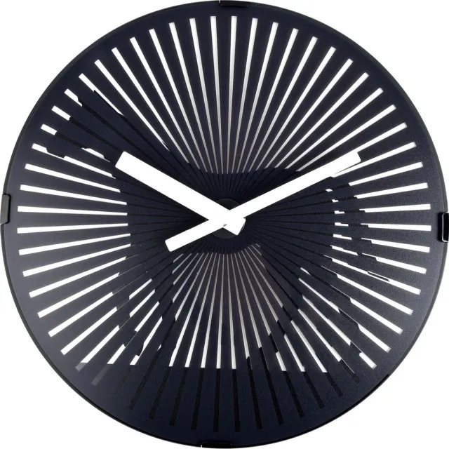 NeXtime Wandklok - 30 cm- Plastic -Bewegend- Zwart- 'Walking Horse'