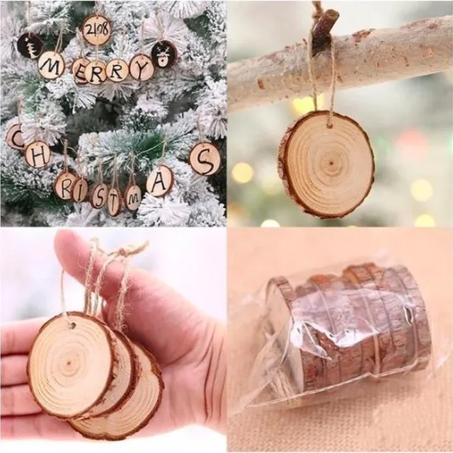 ProductGoods Kersthangers Massief Hout - 10 Stuks - Kersthangers - Kerstdecoratie - Zelf in te kleuren Bruin