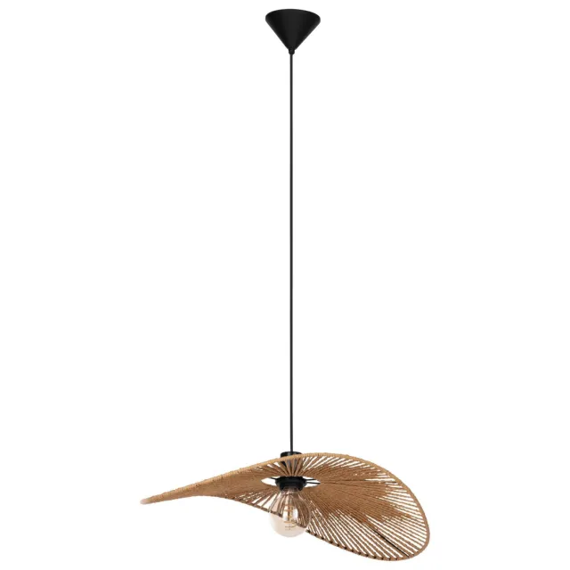 EGLO Siruela Hanglamp - E27 - Ø 56 cm - Bruin|Zwart - Papier Zwart;Lichtbruin;
