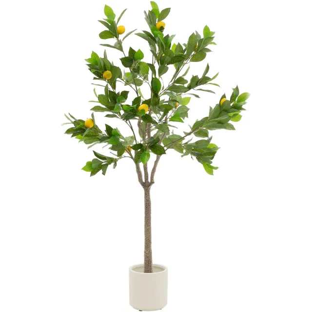 ml-design kunstmatige citroenboom 160 cm realistische nepboom met citrusvruchten voor binnen en buiten decoratieve kamerplant onderhoudsvriendelijke kunstplant in pot voor woonkamer kantoor balkon mediterrane stijl interieurdecoratie Groen