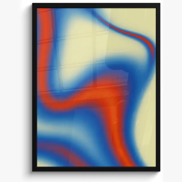 FrameYourWall Poster in lijst - Fotolijst 50x70 cm - Posters - Golven - Kleurrijk - Abstract - Posterlijst zwart - Decoratie - Wanddecoratie woonkamer - Muurdecoratie slaapkamer