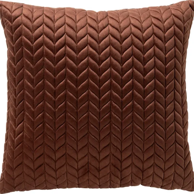 Dutch Decor MELINA - sierkussen 45x45 cm - luxe visgraatmotief - effen kleur - Cappuccino - bruin - Inclusief binnenkussen - Luxe kussens voor woonkamer & bank