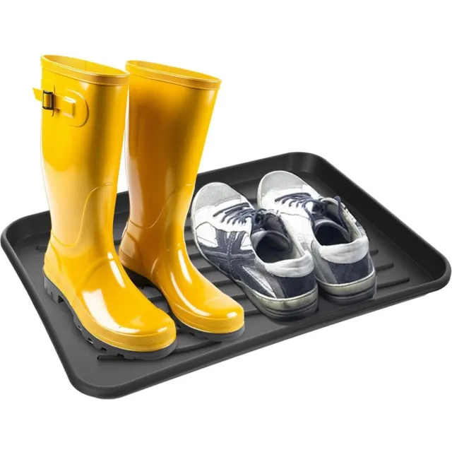 orion group Schoenmat 50x38 cm - Schoenafdruipbak - Schoenbakken - Schoenendienblad - Schoenenbak - Lekbak voor Schoenen - Afdruipmat zwart