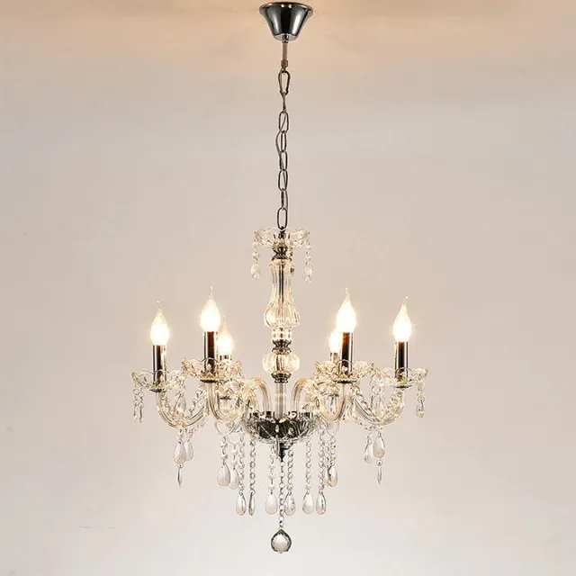 Mrs. Jones Crystal Chandelier - 6 Arm Kristallen Kroonluchter - Hanglamp - Cognac -Woonkamer Lamp - Moderne Lamp - Plafonniere