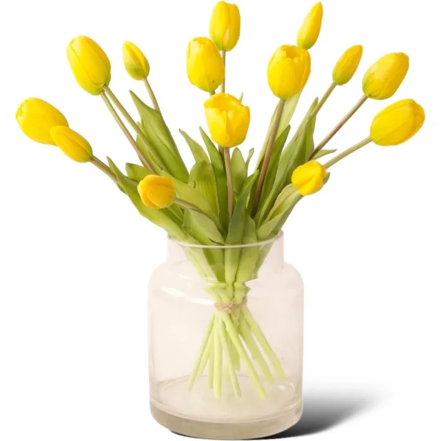Winq Kunsttulpen In Geel 15st-kunstbloemen-Tulpen-ex vaas