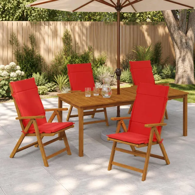 vidaXL Kussen voor stoel met hoge rug GEMERT 6 st 100% Polyester Rood