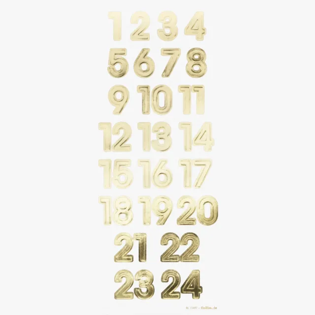 Folia Adventskalender-stickers 'NUMBERS IRIDESCENT
