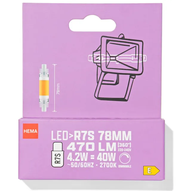 HEMA Led TL-buis eel GR7S 4.2W 470lm dim