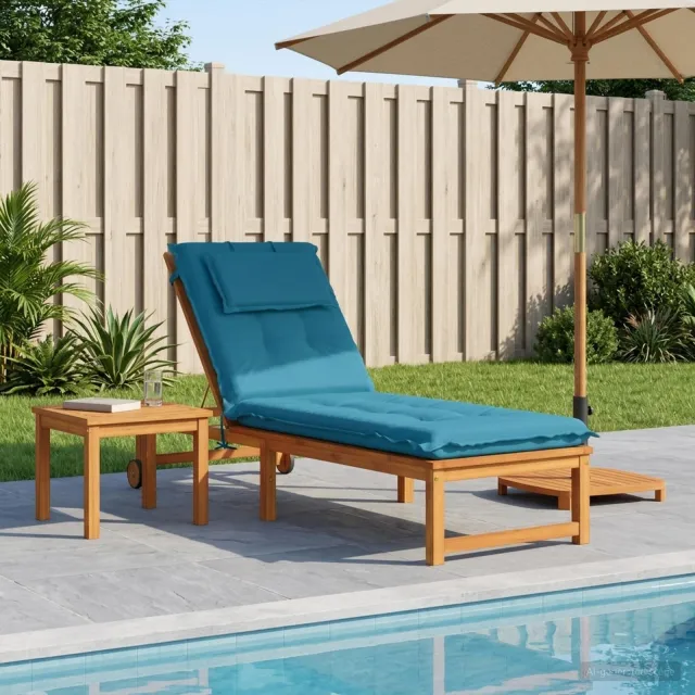 vidaXL Ligstoel Kussen GEMERT 100% Polyester Lichtblauw blauw