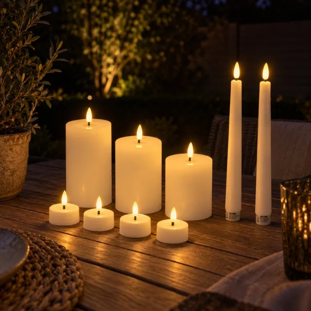 Best Sellers Led candle set - 9 stuks met afstandsbediening Off white