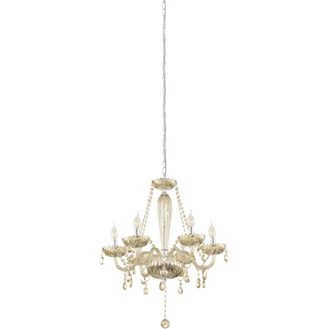 Stars of Light Basilano Kroonluchter Hanglamp - E14 - Ø 72 cm - Chroom|Cognac