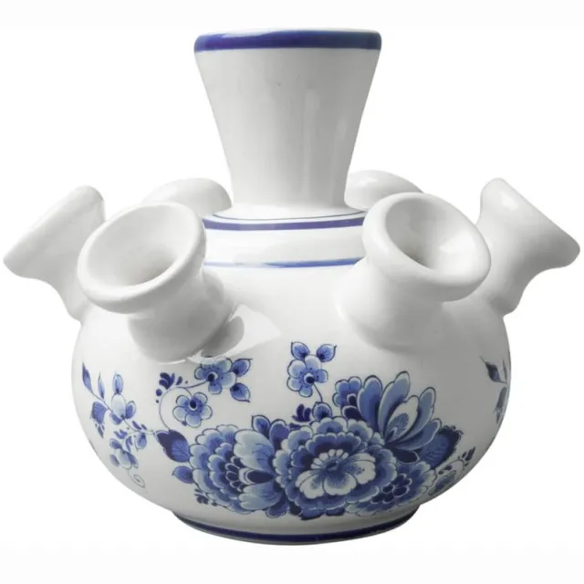 Heinen Delfts Blauw Tulpenvaas - Bloem - 12 cm Delfts blauw