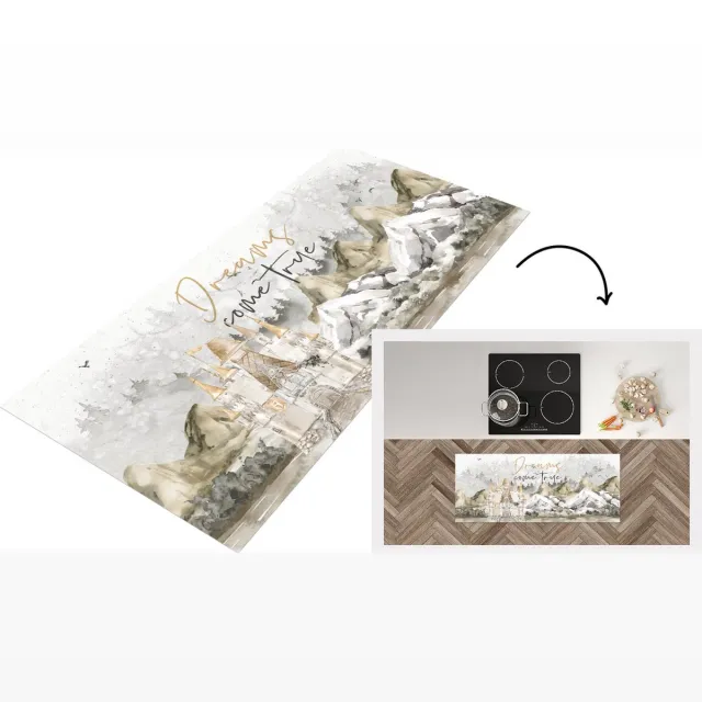 KitchenYeah Keukenloper - Loper keuken - Quotes - Dreams come true - Spreuken - Keukenloper vinyl Multicolor