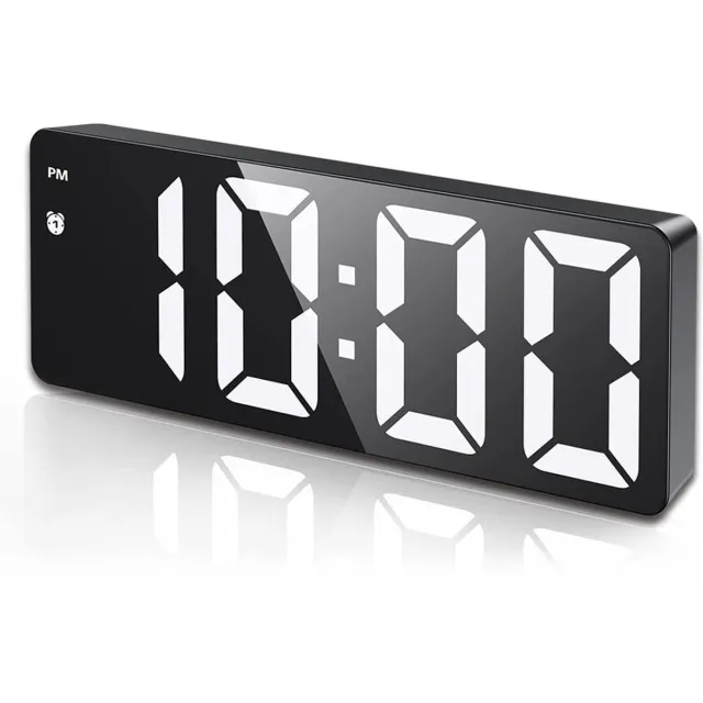 meerklose Digitale wekker, digitale klok met led-display, elektronische wekker met sluimerfunctie, wekker in de ochtend, weergave van temperatuur en datum, stroomvoorziening via USB/batterij, zwarte