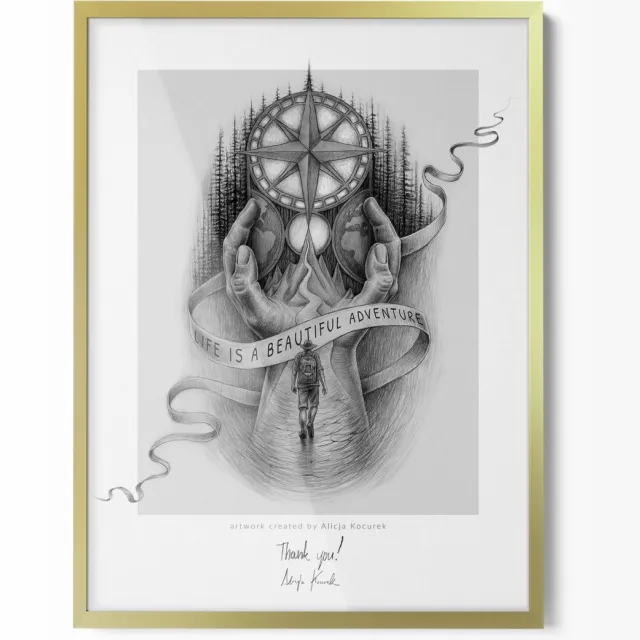 TULUP Fotolijst - Goud Wissellijst - Posterlijst 60x80 cm - Moderne Fotolijst - Fotolijst Voor Muur