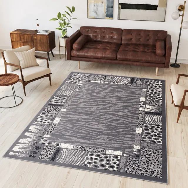 Tapiso Dream Vloerkleed Grijs Tijger Modern Woonkamer Tapijt Grijs 23