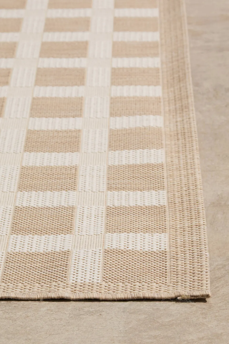 NOUS Living binnen- en buitenvloerkleed zand/off white, foto 5