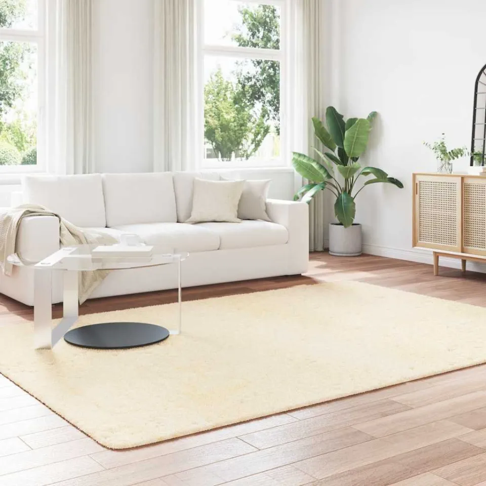 vidaXL Hoogpolig vloerkleed NAVARRA 200x290 cm polyester crèmekleurig, foto 3
