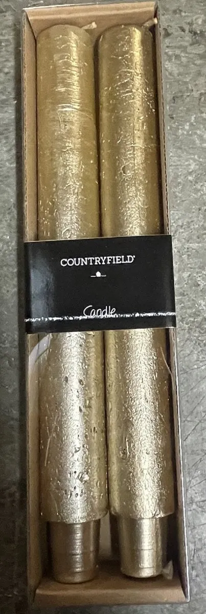 Decostar Set van 2 kaarsen - 25 cm - goud - kaarsen - kaars - XL kaarsen - per 2 verpakkingen