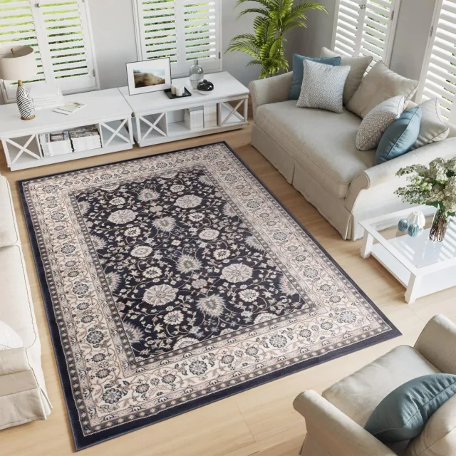 Tapiso Colorado Vloerkleed Zwart Woonkamer Klassiek Tapijt Maat- 60x100 Zwart Creme