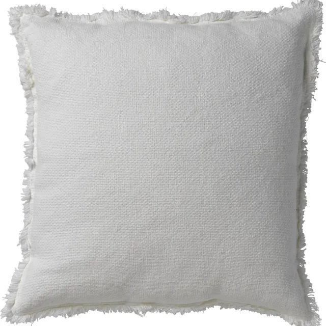Dutch Decor BURTO - Kussenhoes 45x45 cm - gewassen katoen - Snow White - wit - met rits - zonder binnenkussen Gebroken wit