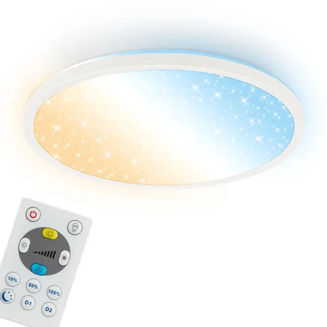 Briloner Slim - LED Plafondlamp - CCT plafonniere - dimbaar - met afstandsbediening - wit - Ø29.3cm