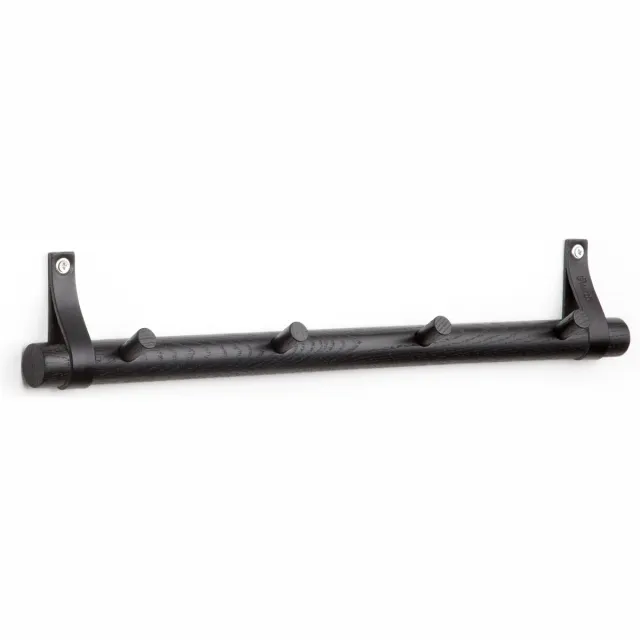 byWirth By WIRTH RACK 4 DOTS - Eiken houten kapstok met vier haken ZWART - b52cm