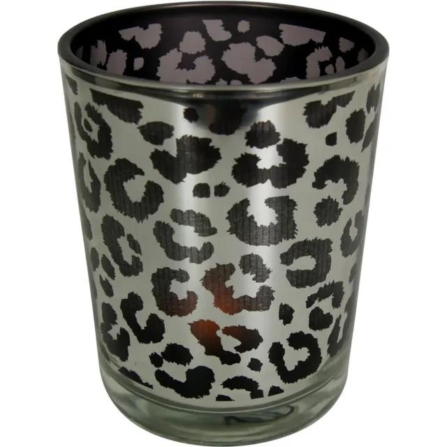 Mars & More Waxinelichthouder zilver leopard large